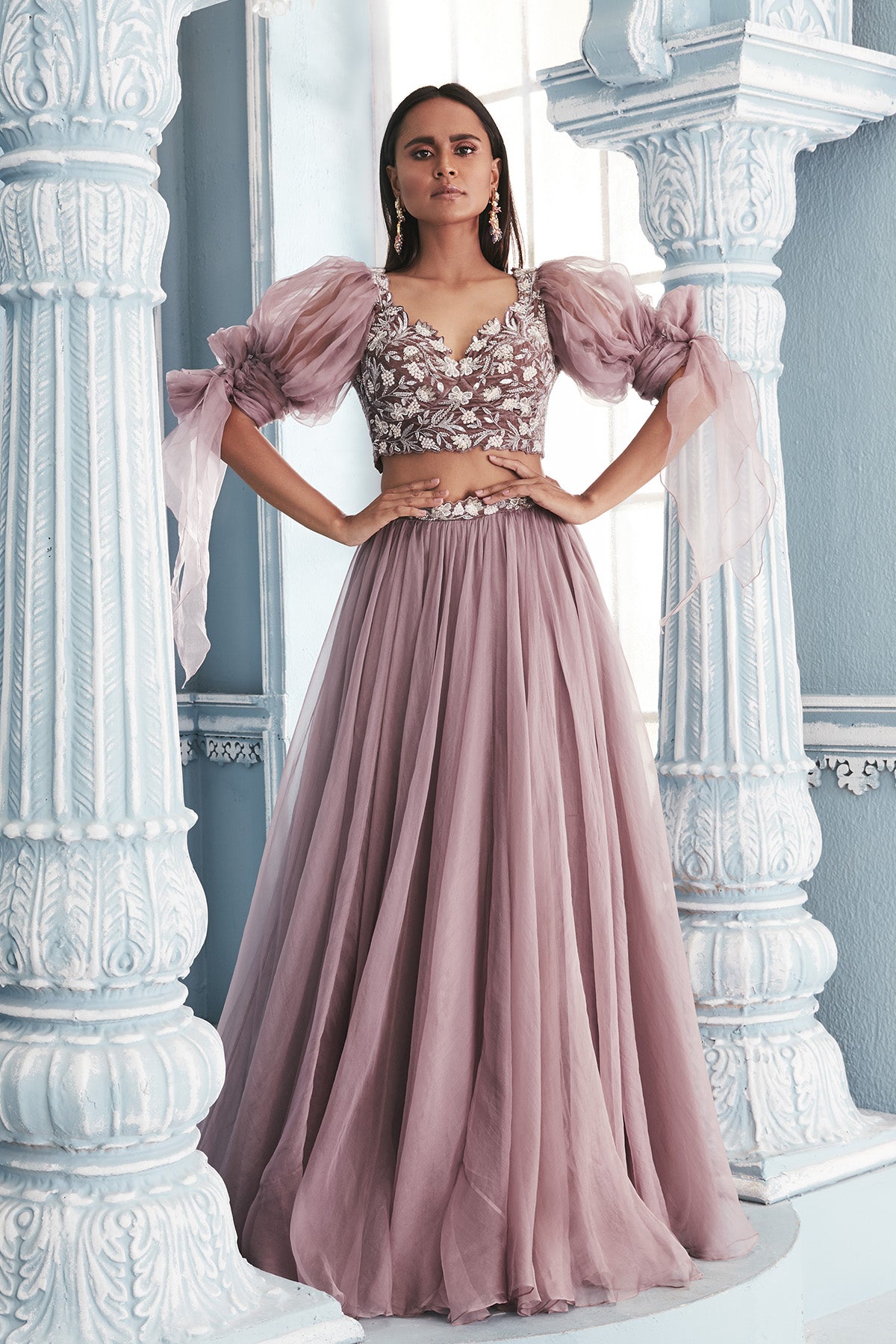 Organza Lehenga With Corset Blouse